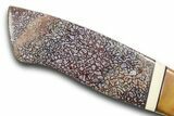 Knife with Fossil Dinosaur Gembone & Mammoth Tusk Inlays #370847-4